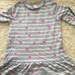 Girls Gymboree Top grey and pink  size 7-8